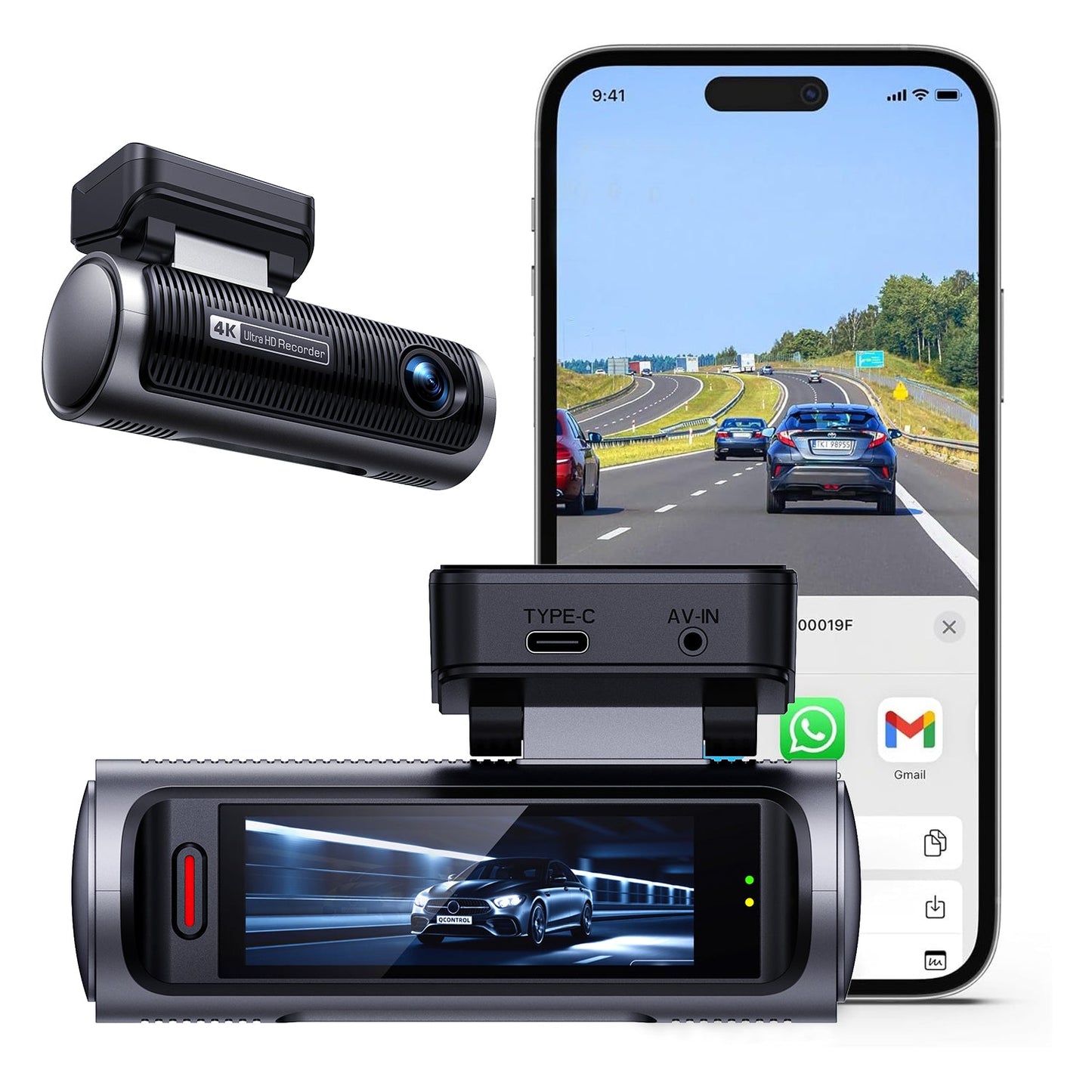 Skog 4K Camera Front & Rear View Night Vision, 24H Parking Monitoring, G-Sensor, WiFi 6