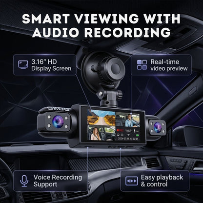 Skog 4 Channel Dashcam, FHD 1080P, 360° Protection, WiFi 6 & Loop Recording Dashboard Camera System