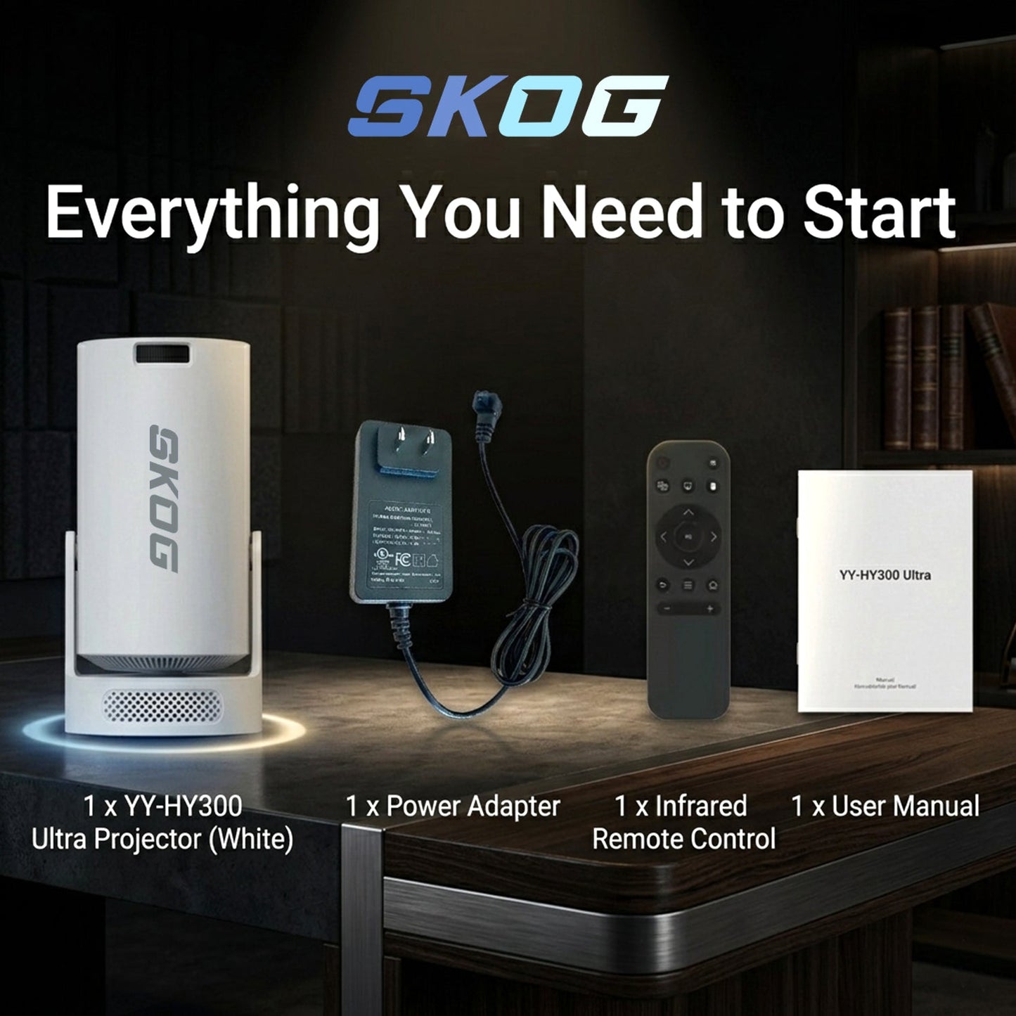 Smart Projector 4K HD WiFi6/BT5, Android 11, 180° Rotation, Auto Keystone, 4500 LM