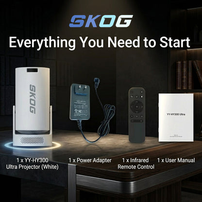 Smart Projector 4K HD WiFi6/BT5, Android 11, 180° Rotation, Auto Keystone, 4500 LM