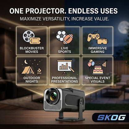 4K Support Native HD Android 11 WiFi 6/BT 5.0 Freestyle Auto Keystone 4500 LM