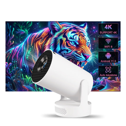 Smart Projector 4K HD WiFi6/BT5, Android 11, 180° Rotation, Auto Keystone, 4500 LM