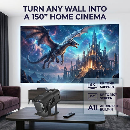 4K Support Native HD Android 11 WiFi 6/BT 5.0 Freestyle Auto Keystone 4500 LM