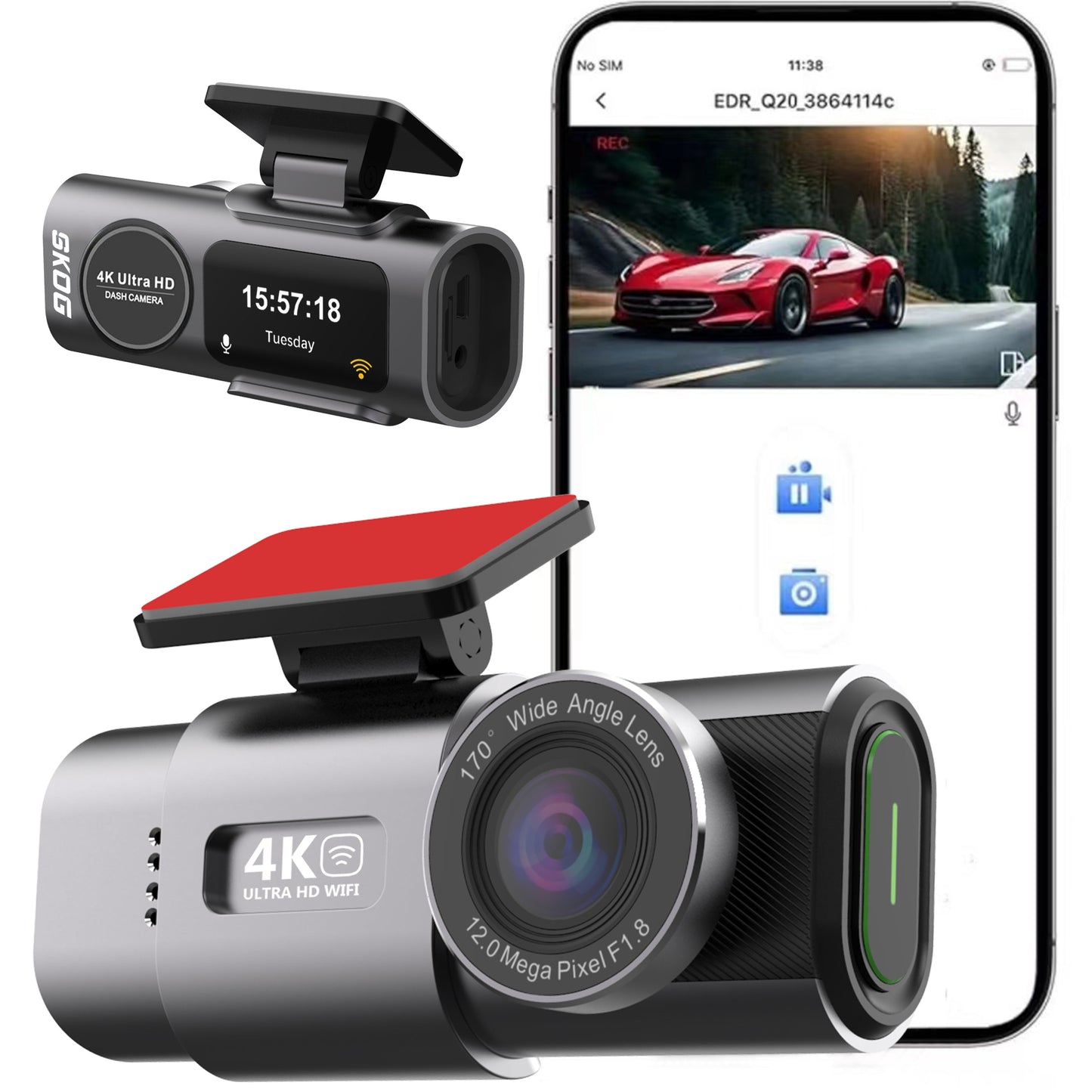 Skog Ultra HD WiFi Dash Camera Car Dashboard
