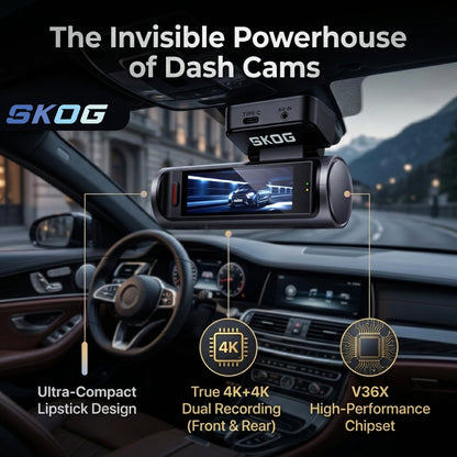 Skog 4K Camera Front & Rear View Night Vision, 24H Parking Monitoring, G-Sensor, WiFi 6