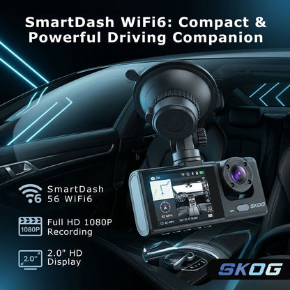 Skog 3 Channel Dashboard Camera, Night Vision, 24H Parking Monitoring