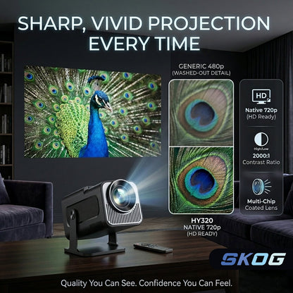 4K Support Native HD Android 11 WiFi 6/BT 5.0 Freestyle Auto Keystone 4500 LM