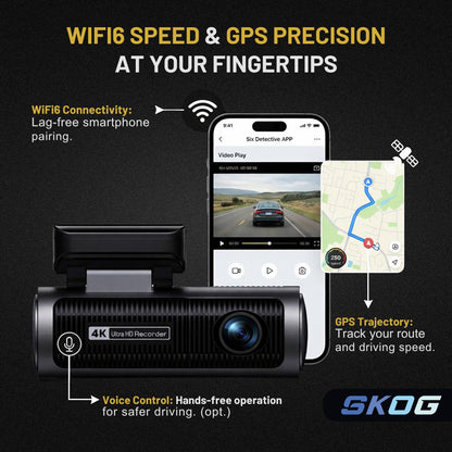 Skog 4K Camera Front & Rear View Night Vision, 24H Parking Monitoring, G-Sensor, WiFi 6