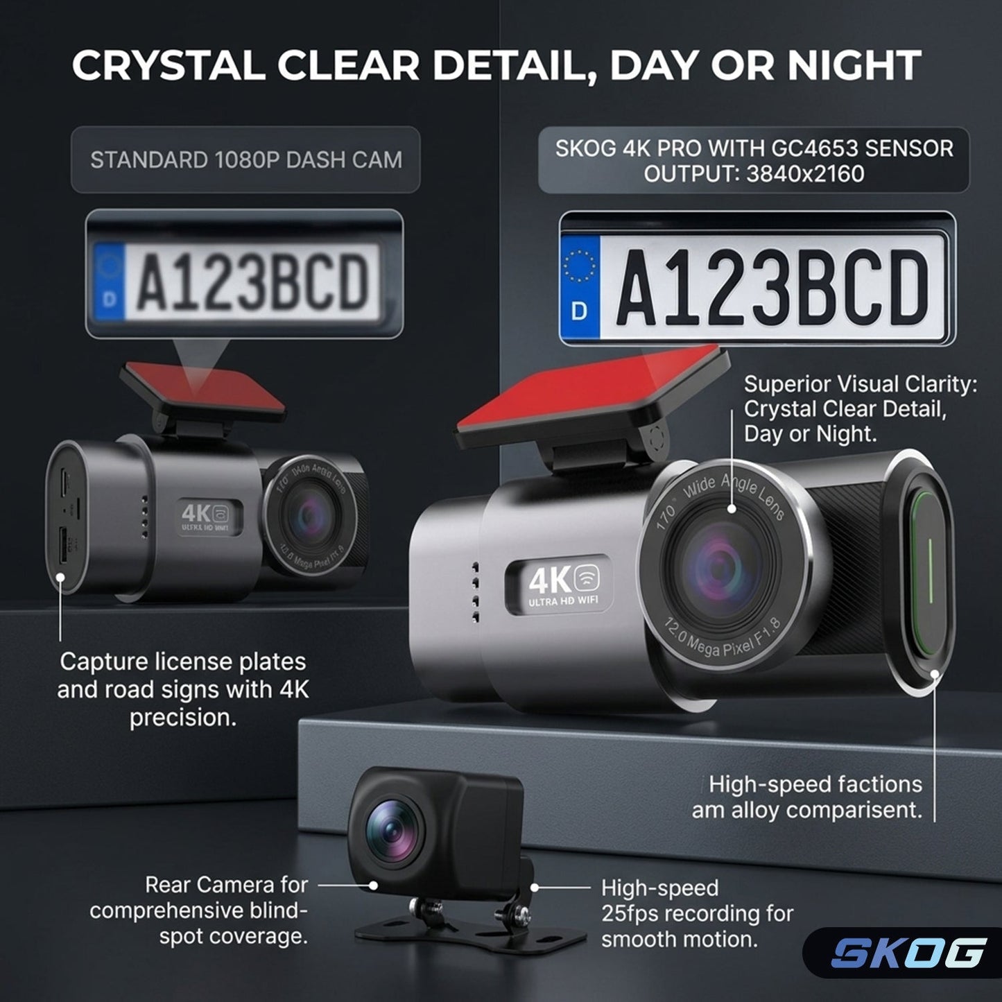Skog Ultra HD WiFi Dash Camera Car Dashboard