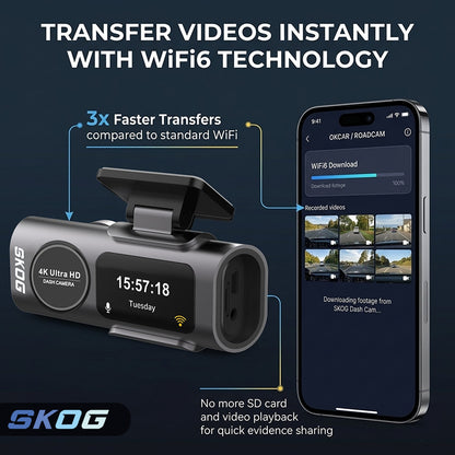 Skog Ultra HD WiFi Dash Camera Car Dashboard