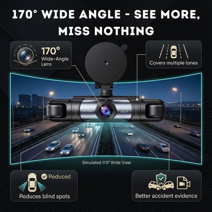 Skog 4 Channel Dashcam, FHD 1080P, 360° Protection, WiFi 6 & Loop Recording Dashboard Camera System